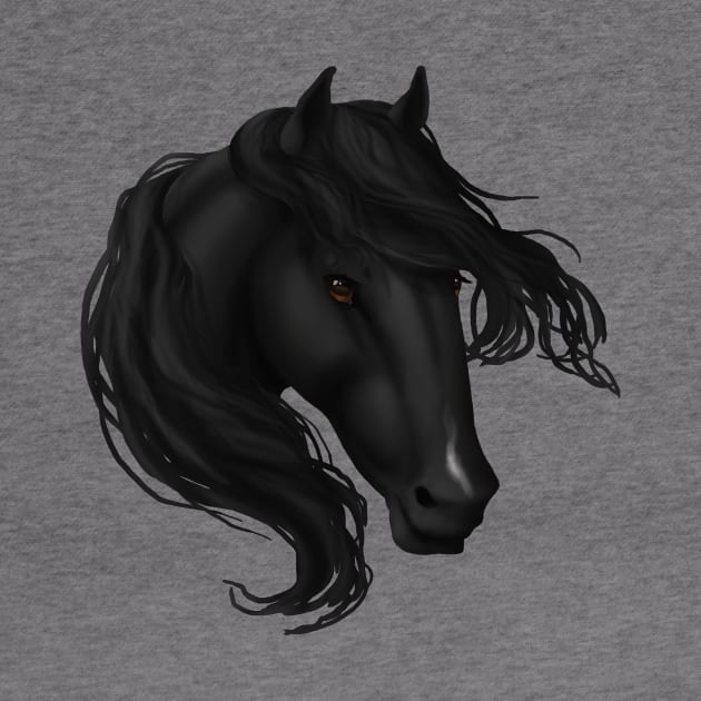 Horse Head - Black Snip by FalconArt